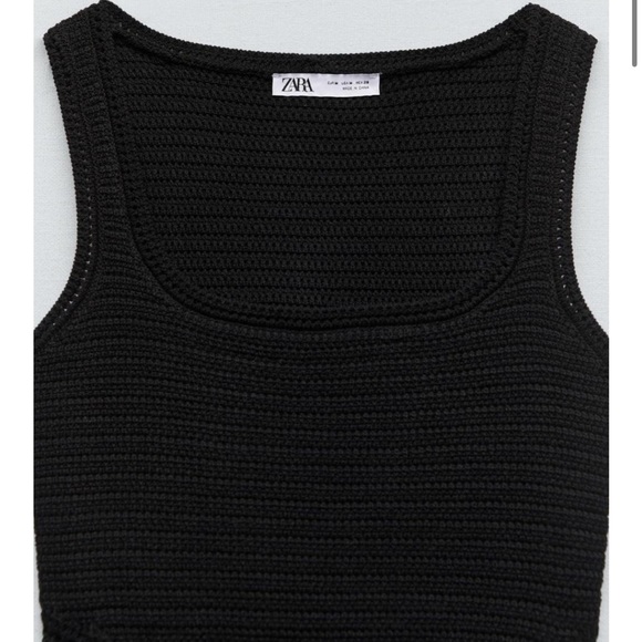 ZARA Co-Ord black crochet top - Picture 5 of 8